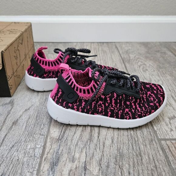 Club Canvas Pink and Black Sock Shoes Size 11T - Picture 6 of 12